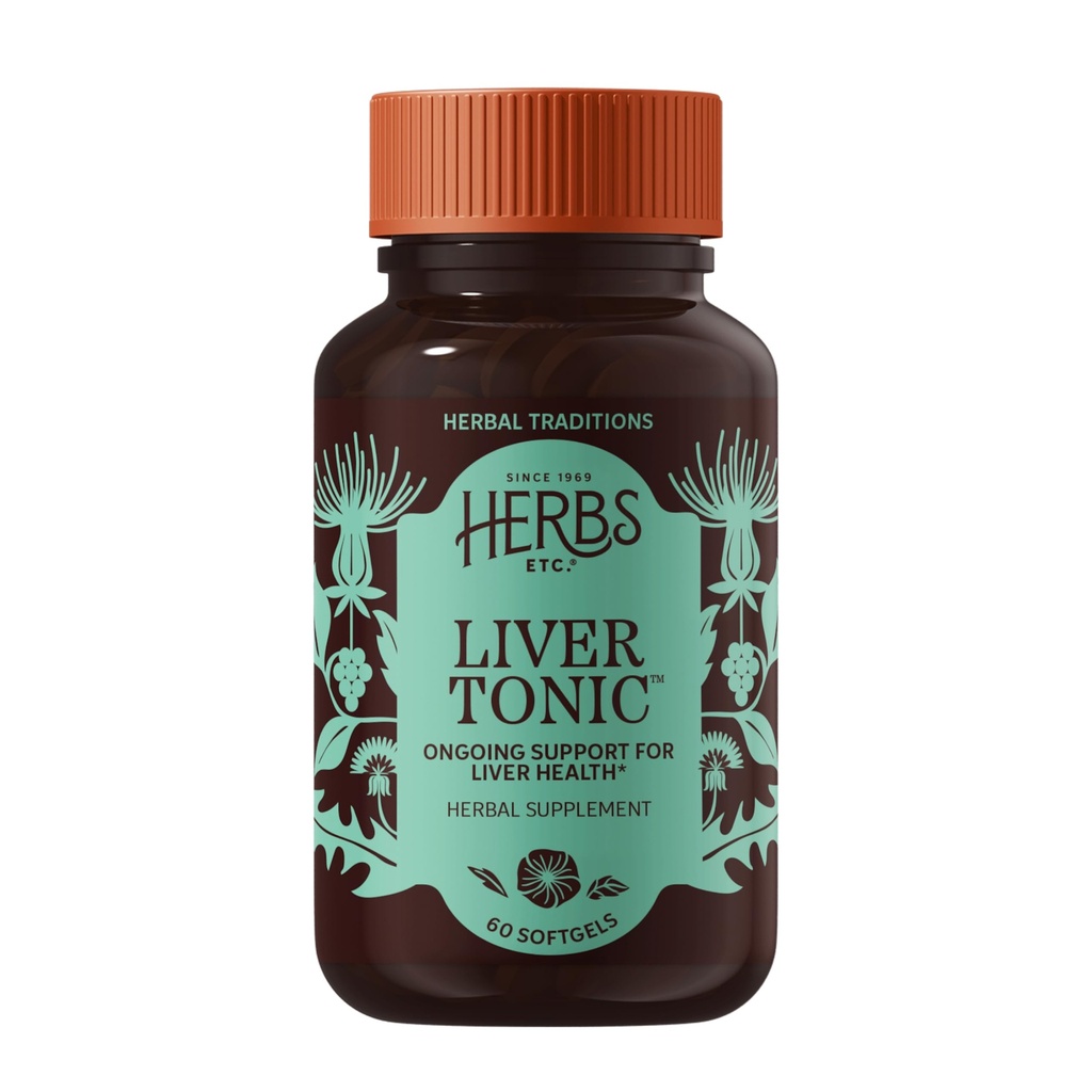 Urter Etc. Lever Tonic - Gallblære sundhed tillæg med urteformel - Støtte samlet leversundhed med mælk tidsel, Schisandra & Oregon Grape - Støtte en sund lever - 60 Softgels