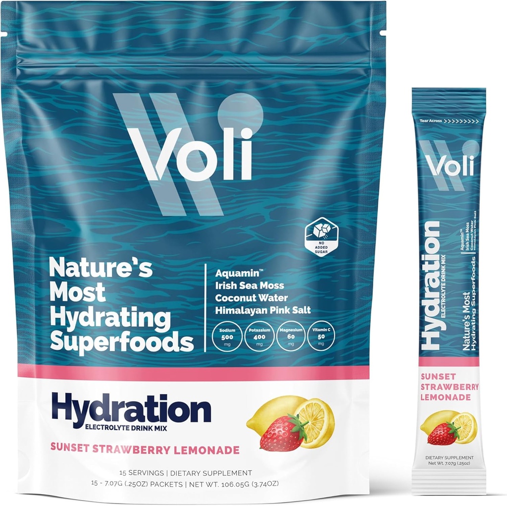 Voli Electrolytes Powder Packets against 124; Ingen Tilsat Sukker Elektrolyte Drink Mix for Hydration