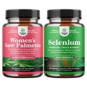 Bundle af ekstra styrke Saw Palmetto for kvinder og Pure Selenium Thyroid Support - DHT Blocker Thickening hår vitaminer til hårtab - Antioxidant supplement og naturlige immunbooster