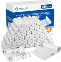 LotFancy Gauze Rolls, 48 Count, 4 tommer x 4.1 Yards, Rolled Gauze Wrap, Conforming Stretch Bandage for Sårpleje, Medicinske forsyninger til førstehjælp