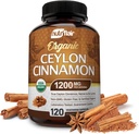 NutriFlair Organic Ceylon Cinnamon Supplement 1200mg, 120 Kapsler - USDA Certified - Non-GMO, Gluten Free Powder, Antioxidant Pills
