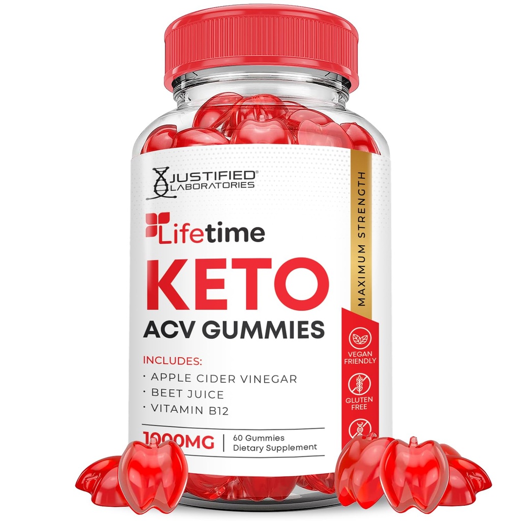 Levetid Keto ACV Gummies Advanced Formel 1000MG Levetid Keto Gummies Apple Cider Vinegaard Formuleret med Pomegranat Beet Juice Powder B12 Vegan Non GMO 60 Gummys
