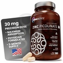 OmniBiotics Zink Picolinate 30mg Supplement - Høj Absorption Zink til immunsystem, sund hud og energistøtte - 180 Veganske kapsler