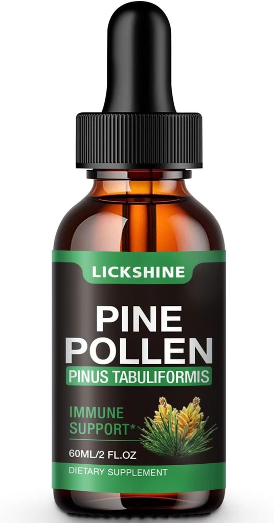 1 Pack Pine Pollen Tincture - Organic Pine Pollen Powder Liquid Drops Extract for immun Support, Sugar Free Natural Herbal Supplement - Vegan Pine Pollen Drops 2 Fl.Oz.