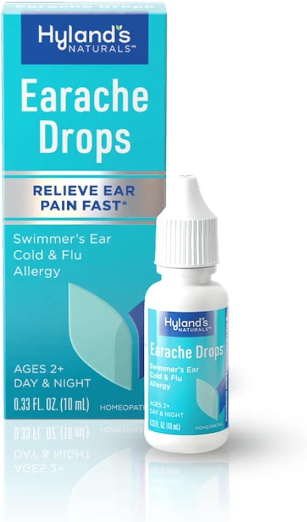 Hyland 's Earache Drops, Natural Relief of Cold and Flu, White, 0,33 Fl Oz