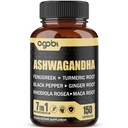 Ashwagandha Extract Capsules 7 Herbal Ingredients 8050 mg - Blended Fenugreek, Maca, gurkemeje, Rhodiola, Ginger & Black Pepper - Sleep, Spirit, Immun & Energy Support - 5-Måned Supply