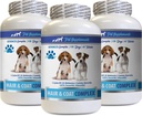 PET-SUPPLEMENTER & NÆRRITION LLC Hund Coat Treats - Hund Hår og Coat Complex - Itch Relief - immunforsvar - Vitaminer og mineraler - Hund Vitamin e - 3 flasker (180 Treats)