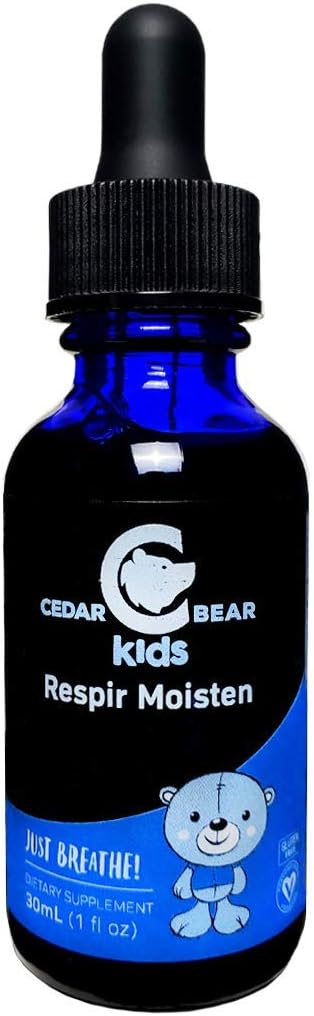Cedar Bear Respir Fugten for børn en flydende urte supplement, der fugter og lindrer irriterede luftveje og relieffer Lejlighedsvis tørhoste 1 Fl Oz