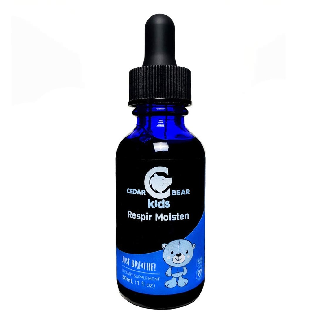 Cedar Bear Respir Fugten for børn en flydende urte supplement, der fugter og lindrer irriterede luftveje og relieffer Lejlighedsvis tørhoste 1 Fl Oz