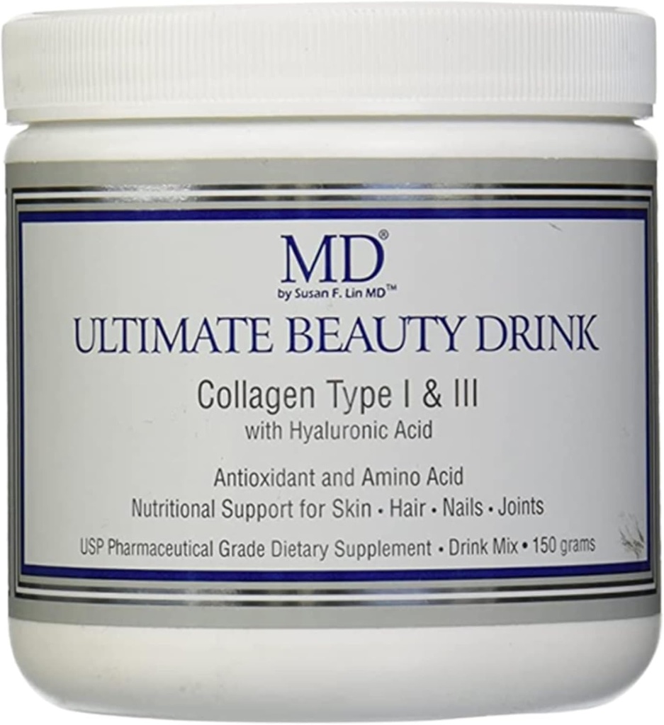 MD Ultimate Beauty Drink Powder CollagenType I & III | Collagen Dietary Supplement with Antioxidants | Provides Nutritional Support to Skin, Hair, Nails, Joints | 150 Grams