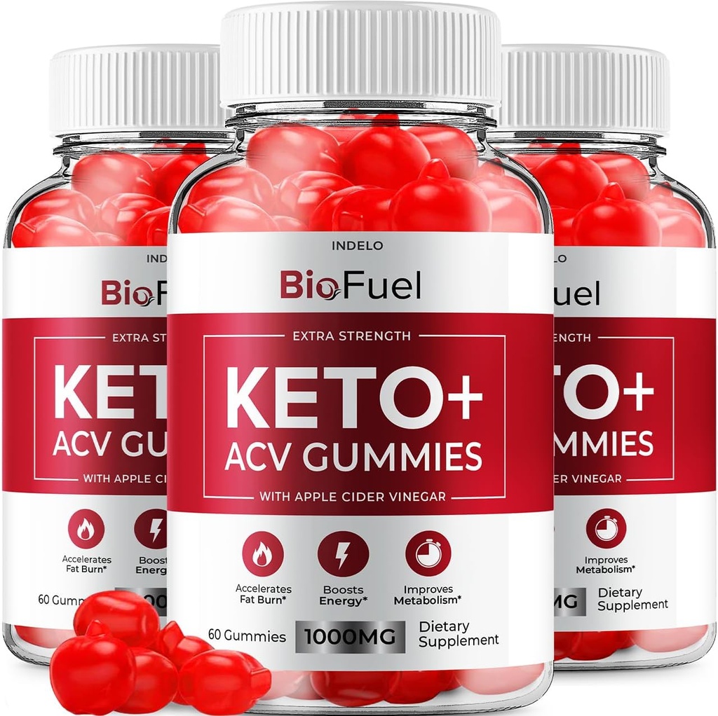 (3 Pack) Bio Fuel Keto ACV Gummies - Advanced Formel BioFuel Keto Plus ACV Gummies Apple Cider Vincious Bio Fuel ACV, Weight Management Gummies Kosttilskud Anmeldelser Mænd Kvinder (180 Gummies)