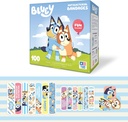 Bluey Kids Bandages, 3 Diverse størrelser 100 CT-124; Bær ligesom klistermærker, Fleksible Adhesive Bandages til Minor Cuts, Scrapes, og Burns. Stor gave idé og stocking Stuffer