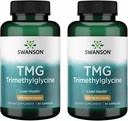Swanson TMG Trimethylglycin - Aminosyretilskud til fremme af sund leverfunktion & hjertesundhedsydelse - (90 kapsler, 500 mg hver) (2 pakke)