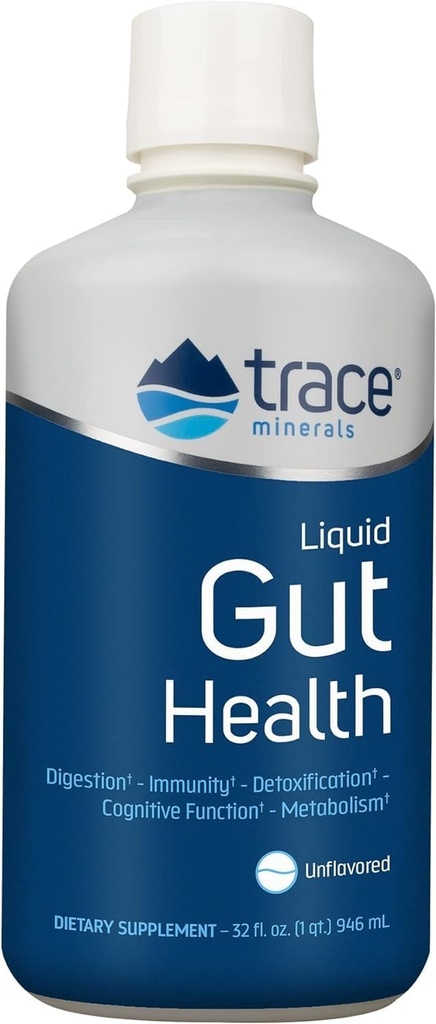Trace Minerals Gut Health - Støtte til Gut Lining, sund fordøjelse, immunsystemet funktion - fordøjelsessygdomme supplement med Humic & Fulvic Acid - Unflavored, 32 fl oz (Om 189 Serveringer)