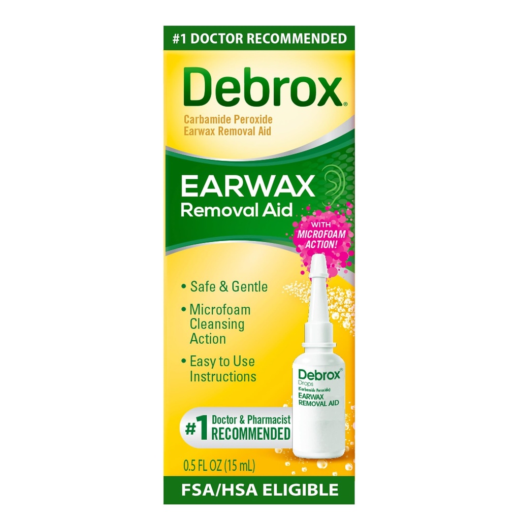 Debrox Ear Wax Removal Drops, Gentle Mikrofoam Ear Wax Remover, 0.5 Fl Oz
