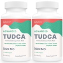 TUDCA Lever Supplements 1000 mg- Bile Salte til lever Rengøring Detox- Milk Thistle Herbal Blend med Fulvic og Humic Acid til lever, fordøjelsessygdomme, 120 Veganske kapsler
