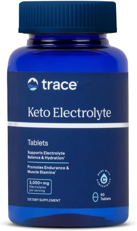 Trace Minerals Keto Electrolyte Tablets - Electrolyte Supplement til støtte mod dehydrering - Endurance Supplement med mineraler - Understøtter Performance & Muscle Recovery - 90 tabletter (15 servere)