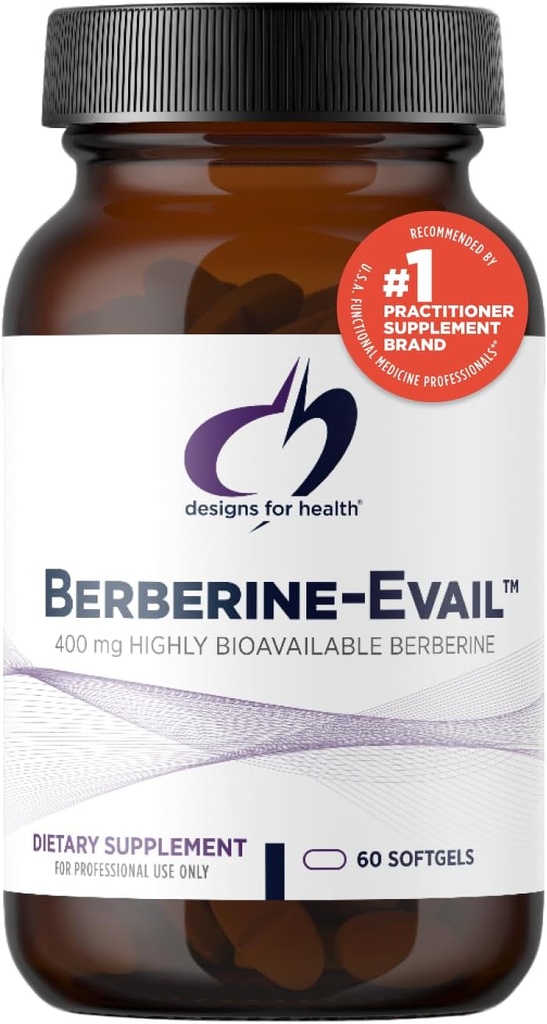 Design til sundhed Berberine Evail - Forbedret Absorption Berberine supplement til Metabolisme og sund livsstil support - ikke-GMO (60 Servere)