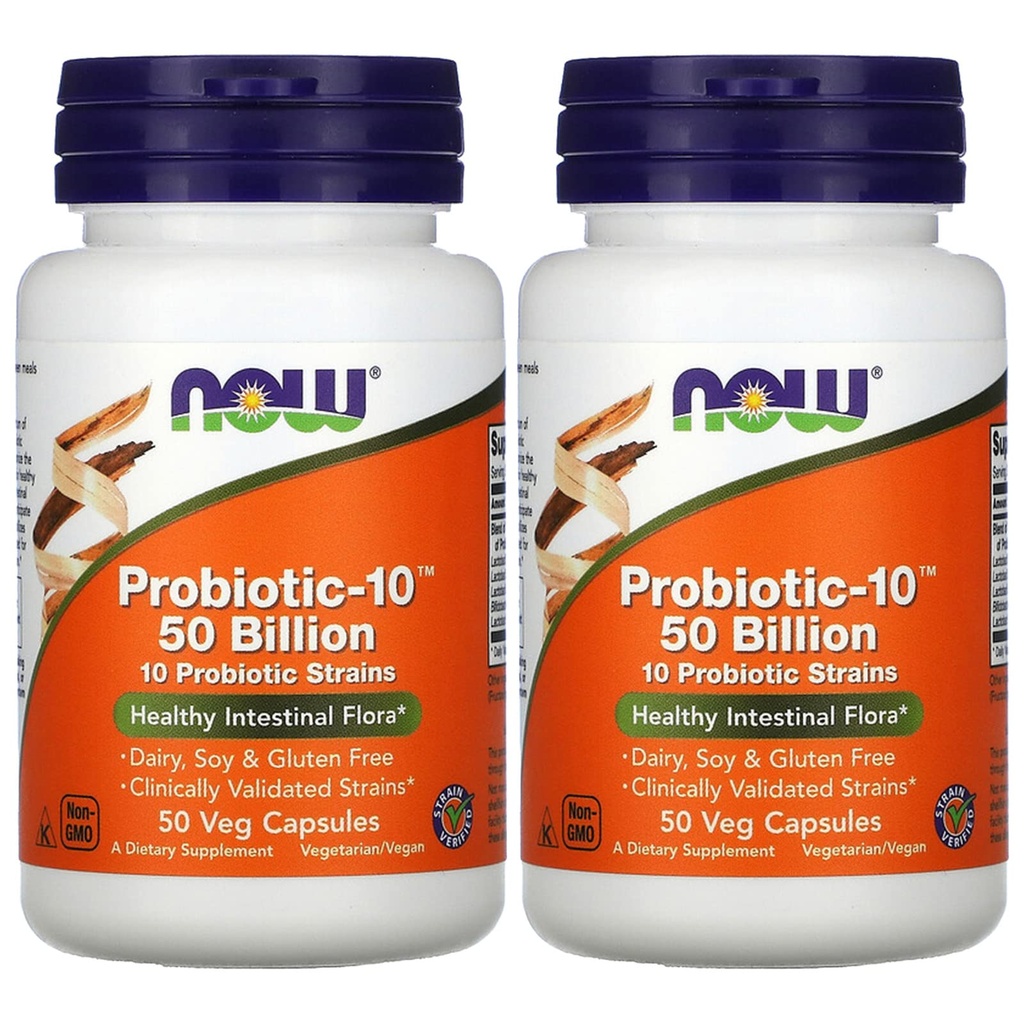 Probiotic10 50 milliarder - Now Foods - 50 - VegCap - (pakke med 2)