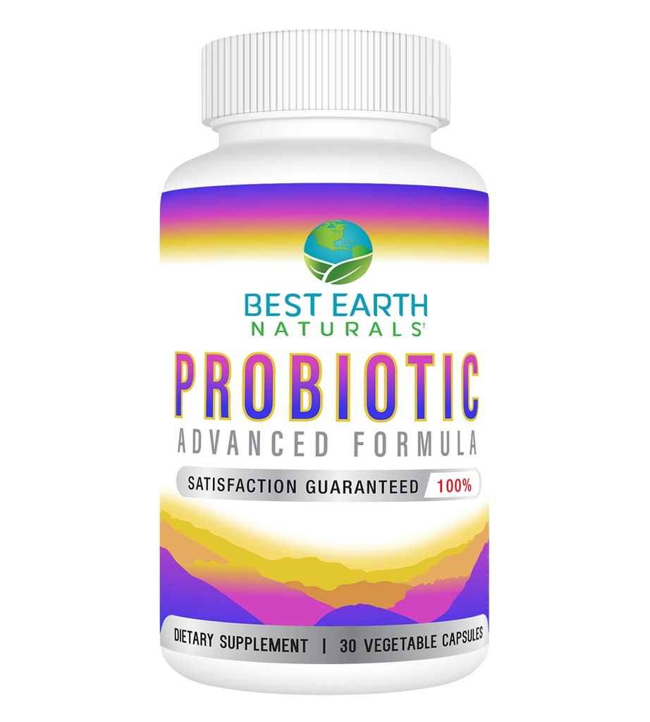 Bedste Earth Naturals Probiotika Advanced Formel for kvinder og mænd med 5.75 Millioner CFU - 30 kapsler (30 dages forsyning)
