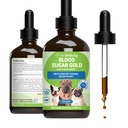Pet Wellbeing - Blood Sugar Gold Værdi størrelse for hunde & katte - Naturlig støtte til sunde blodsukkerniveauer i din Pet med Diabetes - 4 oz (118ml)
