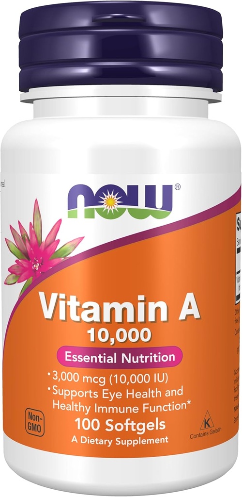 Now Supplements, Vitamin A 10.000 IE, Eye Health *, Essential Nutrition, 100 Softgels