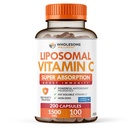 Groxome Wellness Liposomal C-vitamin kapsler (200 piller 1500mg buffered) Høj Absorption, immunsystem & kollagen Booster, Høj dosis fedt Opløselig Immunitet Support Ascorbic Acid, Natural Vegan