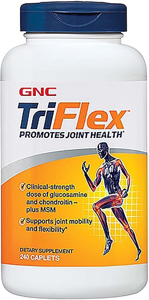 GNC TriFlex, målrettet fælles, ben & brusk sundhed supplement med Glucosamin Chondroitin & MSM, Support Mobility & Fleksibilitet, 240 kapsler
