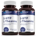 5- HTP Formel til stress Relief og afslapning støtte til Teens og voksne med 5- HTP, L- Theanin, B6-vitamin, B12-vitamin, Magnesium - Læge Formuleret - Magnesium Stearate Free - 60 kapsler.