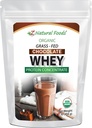 Organic Chocolate Whey Protein Powder Koncentrat - Grass Fed & Raised i USA - Ikke GMO, Gluten Free & Ikke denatureret - Ingen sukker tilsat, sødet med Stevia - Ingen hormoner eller antibiotika - 1 lbs