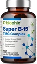 biophix Super B- 15 100 Veggie Caps - Niacin Calcium Cholin Inositol DMG TMG - Understøtter sunde oxygenenerginiveauer