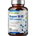 biophix Super B- 15 100 Veggie Caps - Niacin Calcium Cholin Inositol DMG TMG - Understøtter sunde oxygenenerginiveauer