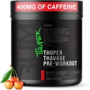 RAW Thuper Thavage Pre Workout Powder - High- Stim Preworkout med Creatin, Beta Alanine, L- Citrullin & Koffein - Chris Bumstead Gym & Fitness supplement til mænd og kvinder - hvid kirsebær