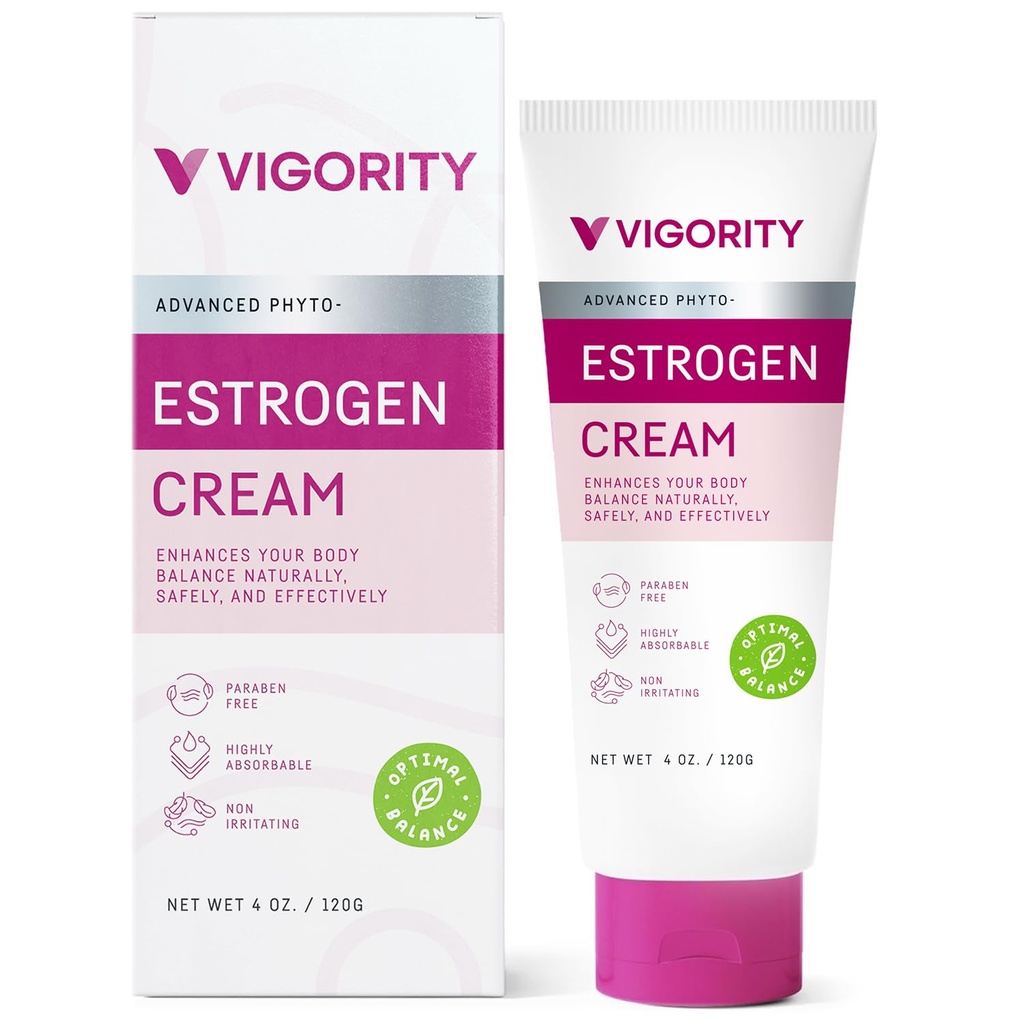 Østrogen Cream til kvinder, naturlige bioidentiske, Hot Flashs Menopause Relief, Østrogen Cream med Wild Yam, Menstruel Cycle & Body Balance Support, Hjælper Reducere Hot Flashs, Paraben- Free, Vegan, 3-måned Tilgang (4 Oz)