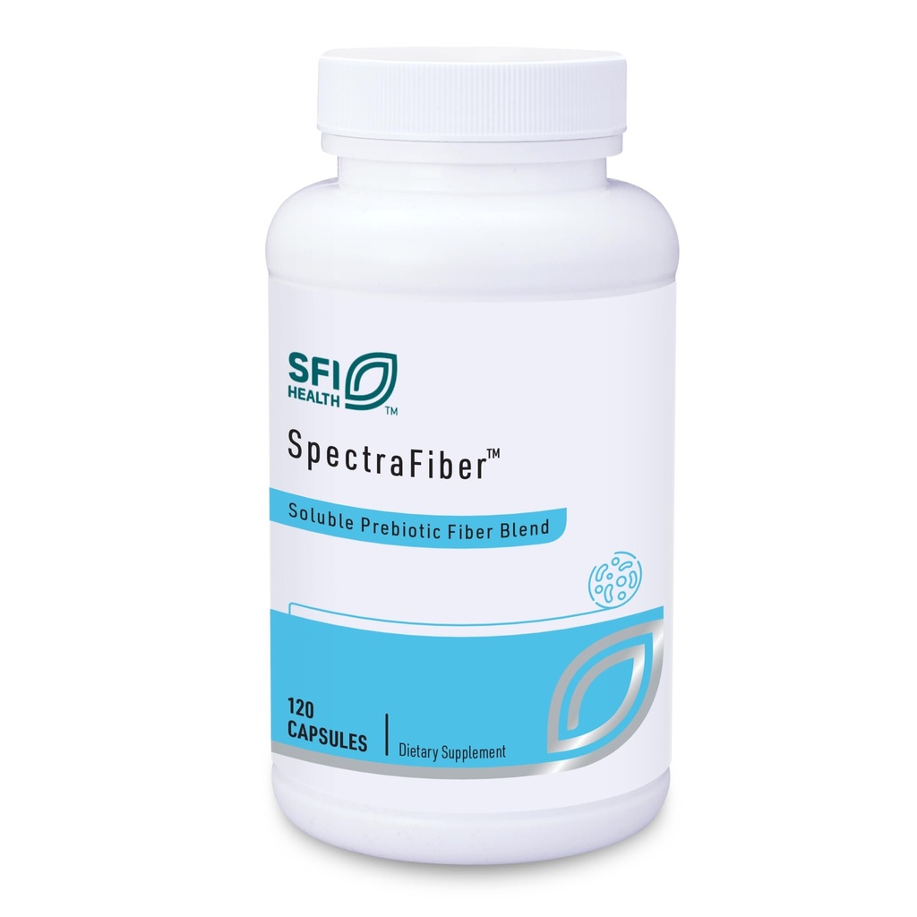 Klaire Labs SFI Health Spectrafiber - Hypoallergen 9 Opløselig Fiber Blend med Apple Pectin & Glucomannan, Ingen Psyllium & Gluten- Free (120 kapsler)