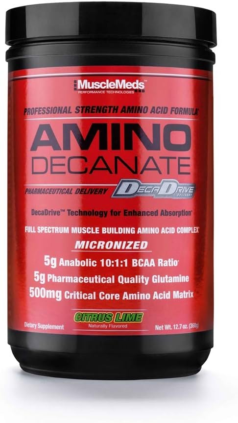 MuscleMeds - Amino Decanate, Full Spectrum Muscle Building Amino Acid Complex (Watermelon, 13.3 oz)