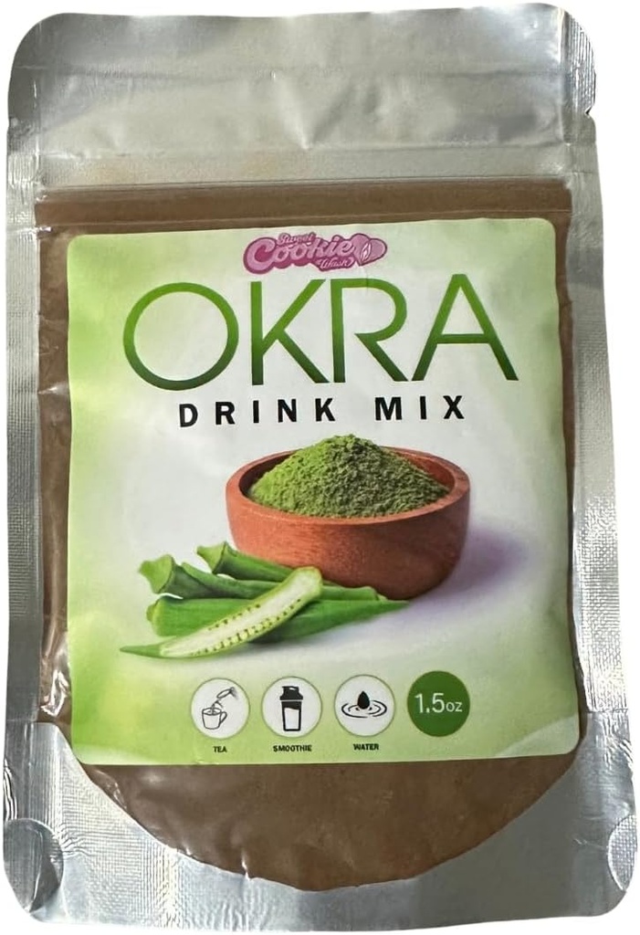 Cookie Vask Okra tillæg drik mix - Okra pulver til te & Smoothies 3oz