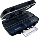 EZY DOSE Moisture- Proof Portable Pill Dispenser, Pocket Purse Organizer, Pharmacy Box, Rejse Medicin Holder, Latch-Lukning til at sikre indhold, Overdimensionerede kompartmenter, lufttæt segl, Medium, Sort