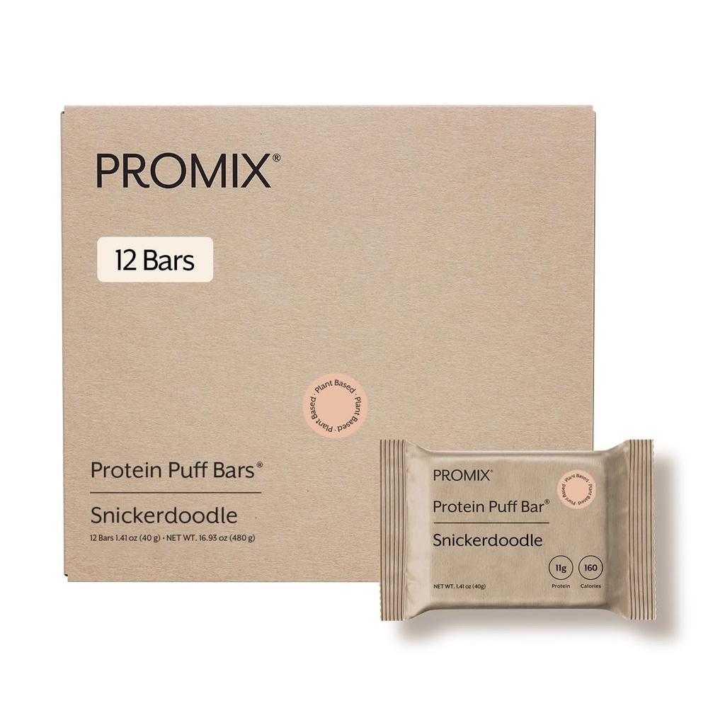 Promix Nutrition Vegan Protein Puff Bars - 124; High Protein, lav kalorie Marshmallow Crispy Treat - 124; Kosher, Soy Free - kanel fransk toast