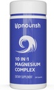 UpNourish Magnesium Supplement - 10 i 1 Magnesiumkompleks - Fuld Spectrum Magnesium Mineral Kosttilskud med Glycinat, Citrat, Taurat, Malat, Carbonat, Oxide og mere, 240 Vegankapsler