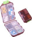1Pack Travel Pill Organizer - 10 afdelinger Pill Case, Kompakt og transportabel Pill Box, Perfekt til On- The- Go Storage, Pill Holder til Purse Brown