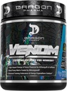 DRAGON PHARMA Venom Extreme Potency Pre- Workout, Laser Sharp Focus + Energy, Intense Performance, Proven Ingredienser til forbedret vasodilation & Endurance (40 Servere, Blå Hindbær)