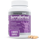 Balance ONE Biofilamenter Defense med Proteolytiske & fordøjelsesenzymer til mænd og kvinder - Serrapeptase, Nattokinase, Protease, Cellulase - 60 kapsler, 2 måneders forsyning - SerraDefend