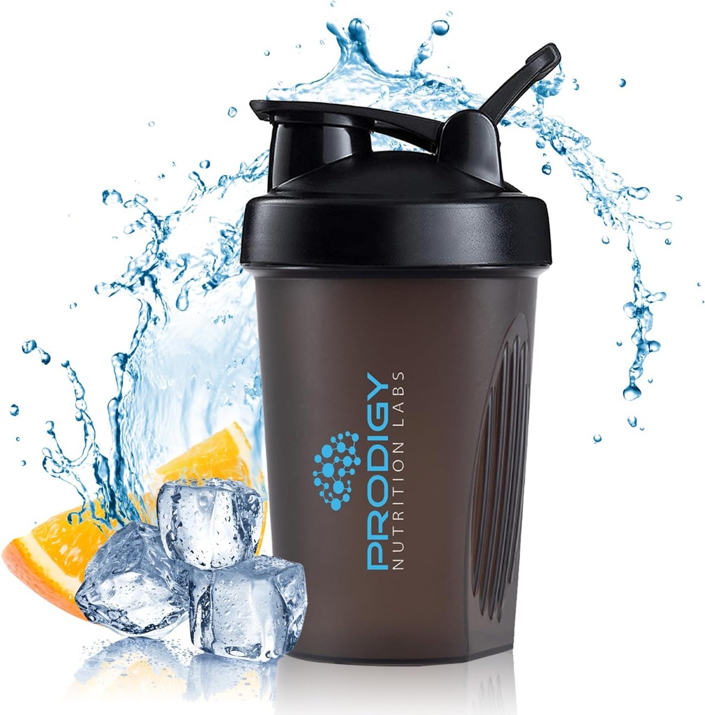 Prodigy Nutrition Labs Premium Shaker Flaske Perfekt til Protein Shakes og Pre Workout -14 Ounce (sort)