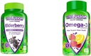 Vitafusion Elderberry Gummy Vitaminer 90ct & Omega-3 Gummy Vitaminer Berry Lemonade Flavored 120ct