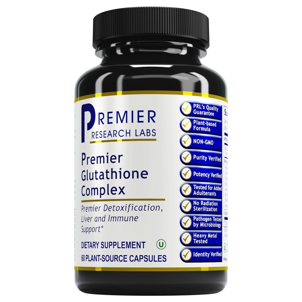 Premier Research Labs Glutathione Complex - Lever og immunforsvar supplement - Glutathione Pill til naturlige lever rengøring - 60 vegetariske kapsler