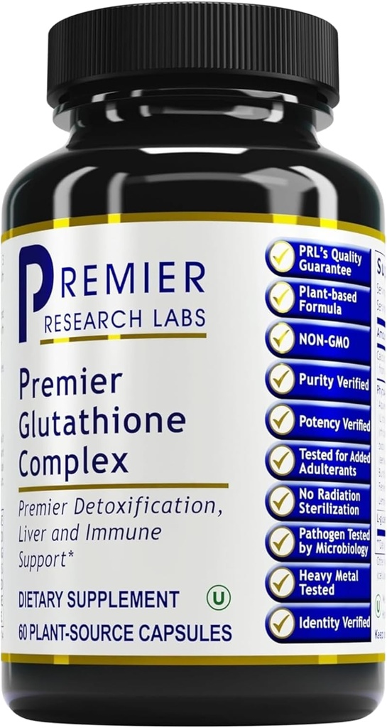 Premier Research Labs Glutathione Complex - Lever og immunforsvar supplement - Glutathione Pill til naturlige lever rengøring - 60 vegetariske kapsler