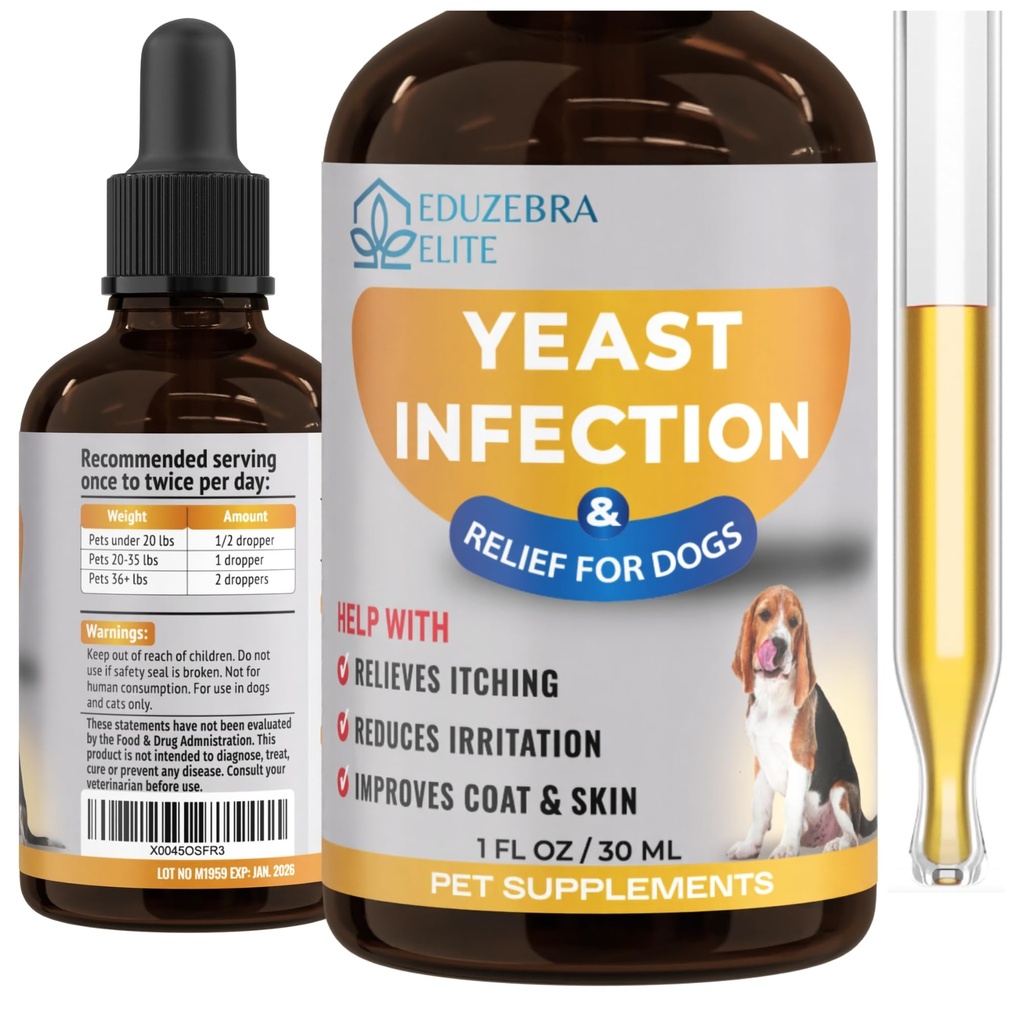 Gær infektion Behandling for hunde - Reducerer irritation & inflammation - Lindrende Itch Relief, Øre infektion Behandling