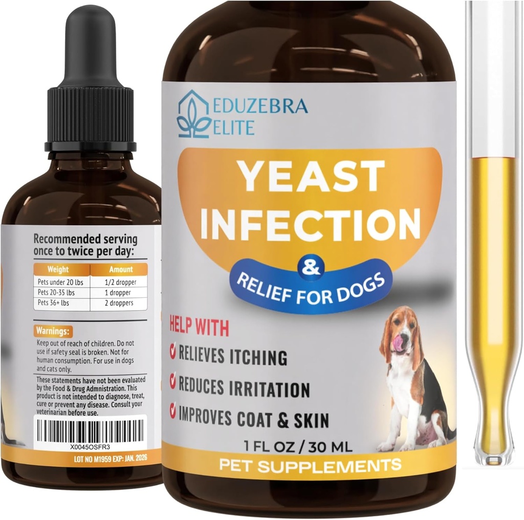 Gær infektion Behandling for hunde - Reducerer irritation & inflammation - Lindrende Itch Relief, Øre infektion Behandling