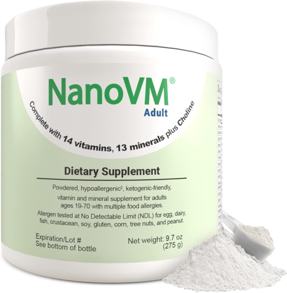 Voksen, Allergen- Free Vitamin Kosttilskud, Kvinder og Herre Multivitaminer med 13 vitaminer & 13 mineraler, Unflavored Multivitamin Powder, Low- Carb Voksen Multivitaminer, 275g - Solace Nutrition